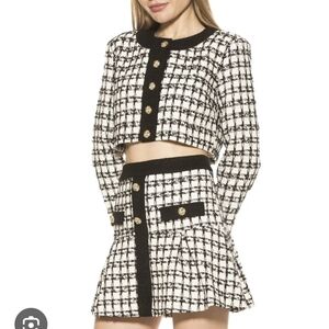 Alexia Admor Black and White Skater Mini Skirt